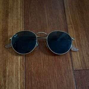 Ray-Ban Gold Frame Sunglasses with Black Lenses